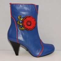 Boots cuir bleu
