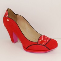 Escarpins en daim rouge